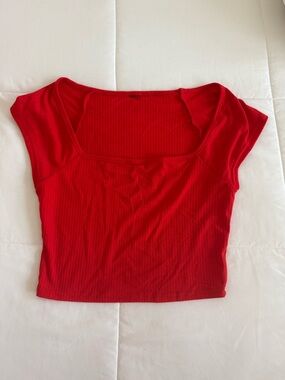 SHEIN Ribbed Square Neck Top